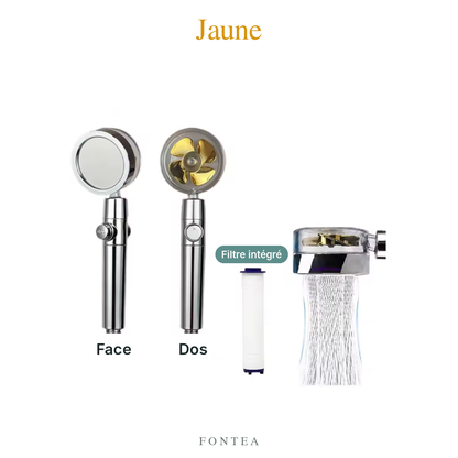 Pommeau FONTEA jaune, face et dos