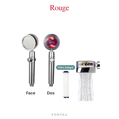 Pommeau FONTEA rouge, face et dos